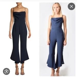 LIKELY navy cowl neck jumpsuit